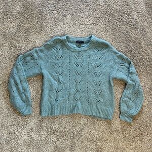American Eagle Light Blue Knit Cropped Sweater